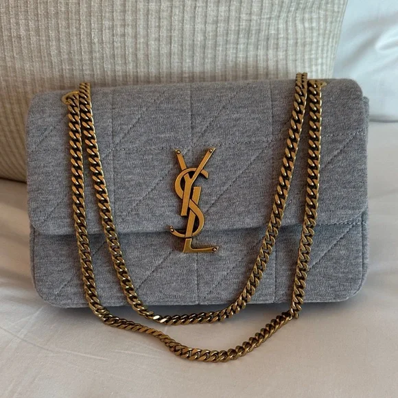 Yves Saint Laurent Gray Quilted Shoulder Bag - Picture 2 of 6